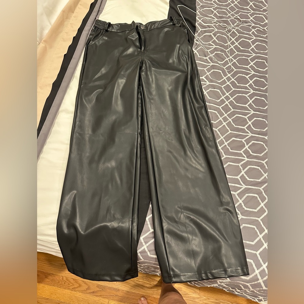 Faux leather pants!